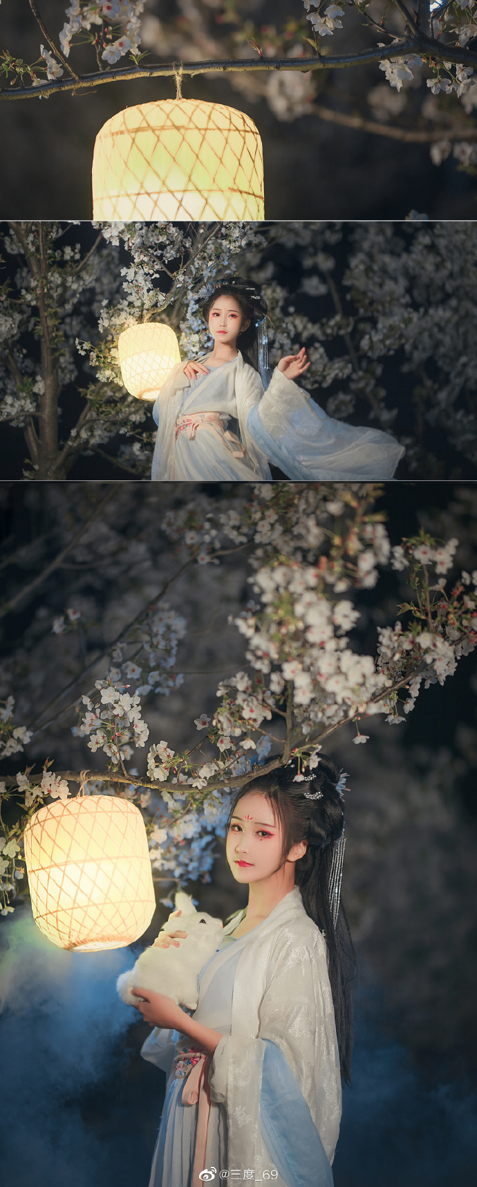 【汉服写真】广陵花月汉服正片,樱花树下的三度 美若天仙