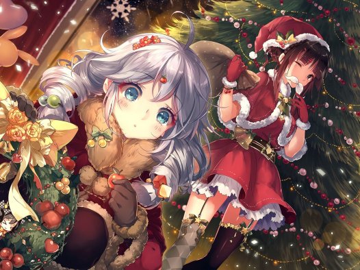 【二次元动漫图片】圣诞图集-圣诞节的少女_11P